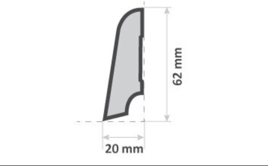 Gulvlist Ask 20x62x3000mm - Bilde 2