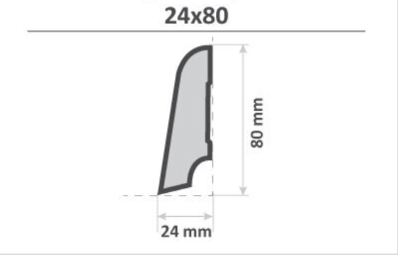 Svartor gulvlist Type A – 24x80x2750 mm skjøtet tre - Bilde 2
