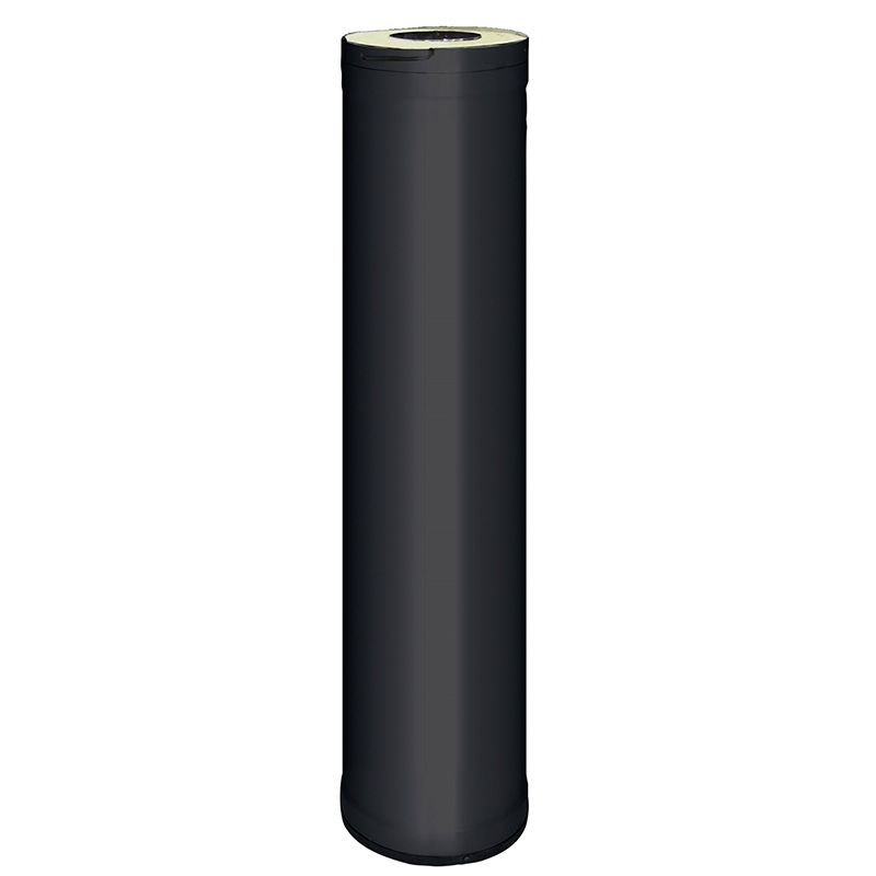 Harvia stålpipe 1 m sort