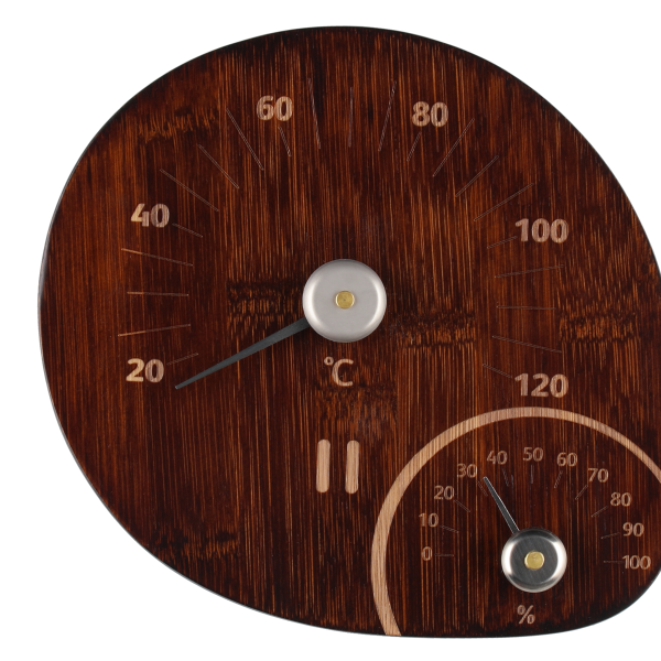 rento thermo hygrometer i mørk bambus