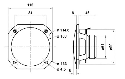 Høyttaler FRS 10 WP 8 Ohm svart - Bilde 2
