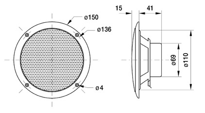 Høyttaler FR 13 WP 4 Ohm hvit - Bilde 2